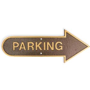 Parking - Parking with Arrow - Parking Signage - Parking wall Sign - Outdoor Parking Sign - Parking Sign for Business - Easy Install Customer Parking Plaque - 5 Colors - Made in the USA