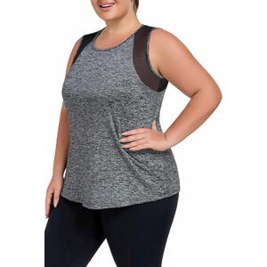 Plus Size Workout Tank Tops for Women with Mesh, XL-5XL Long Yoga Sleeveless Shirts Loose Fit, Athletic Tunics Top (4X-Large Plus, Black) Plus Size Workout Tank Tops for Women with Mesh, XL-5XL Long Yoga Sleeveless Shirts Loose Fit, Athletic Tunics Top (4X-Large Plus, Black)