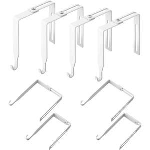 Amylove 4 Pcs Adjustable Cubicle Hanger Universal Partition Metal Cubicle Hooks Door Hanger, Adjusted to Fit Panels with 1 3/8 Inch to 3 1/2 Inch Thickness for Office Whiteboard (White)