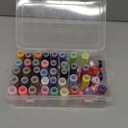 42 Slot Sewing Thread Box with 58 Types of Sewing Threads, Portable Transparent Storage Box Bobbin Needle Spool Organizer for Embroidery and Quilting, 9.25 x 5.3 x 2.5 Inch