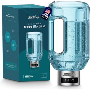 2026 New Hydrogen Water Bottle Jug  Portable Hydrogen Water Generator with Digital Display  Up to 4000PPB - 51oz Capacity  Premium Hydration Solution for Home, Office & Gym