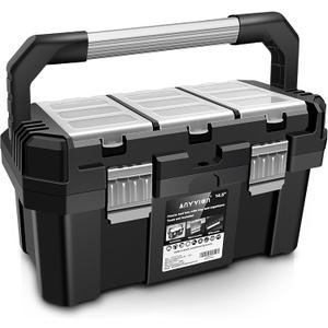 Anyyion 14 Inch Tool box with Removable Tray, Truly Strong and Durable For Craft Storage, Household14In