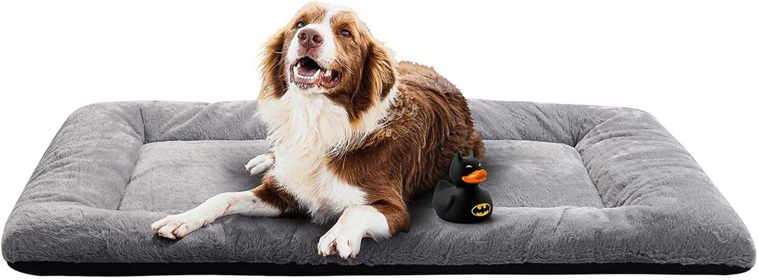 Dog Beds Crate Pad for Extra Large Dogs Fit Metal Crates,Ultra Soft Bed Washable & Anti-Slip Kennel Cozy Sleeping Mat,Gray 48inch (48.0"L x 30.0"W x 1.0"Th)