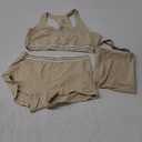 ORGANICKID Womens Organic Cotton Soft Boxer Briefs and Crop Top Racerback Bra Set Bralette GOTs Certified Panties in Gift Bag (Nude, M)
