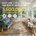 LIVEBOX Modern Easy Jute 5x7 Outdoor Rug, Washable Area Rugs for Living Room Patio Floral Indoor Outdoor Rug, Boho Farmhouse Non Slip Carpet for Backyard Foyer Dining Room(Beige, 5'x7')
