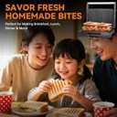 Baker's Friend 2 Slices of Mini Panini Press Electric Grill, Panini Grill Press Sandwich Maker Press, Sandwichera Electrical for Pancakes & Eggs, Oil Tray, Non Stick Surfaces, Stainless Steel