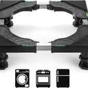 Hacaroa Mini Fridge Stand with 4 Strong Feet, Universal Refrigerator Stand Riser Adjustable Washer and Dryer Pedestals, Multi-functional Washing Machine Base for Small Appliance, Black