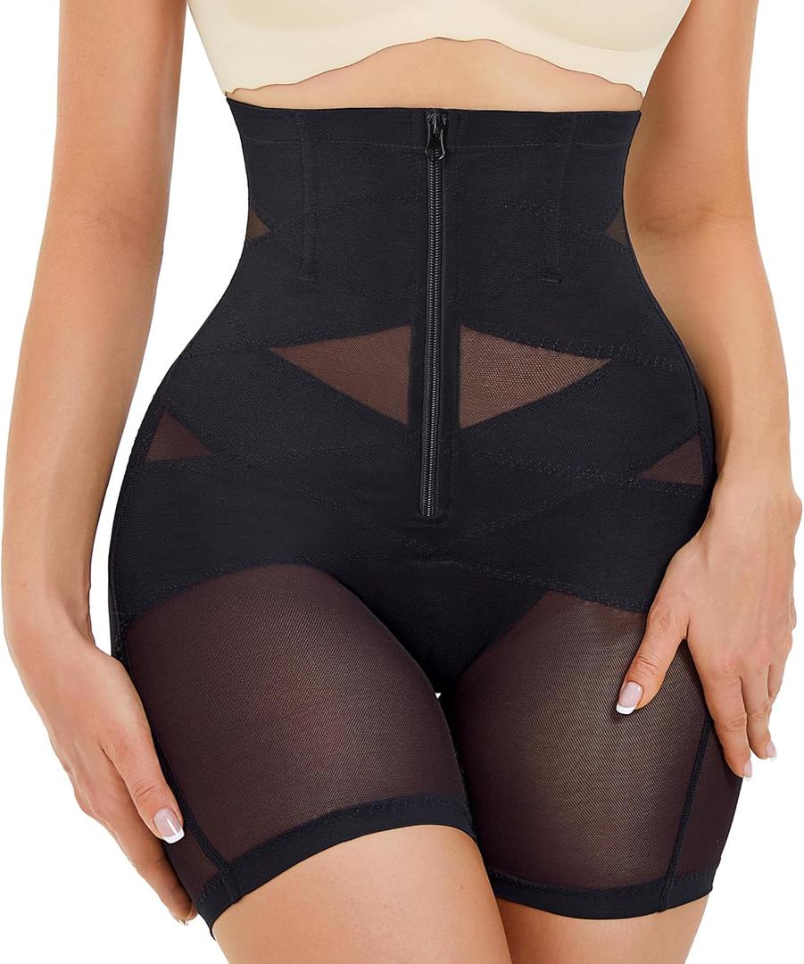 YERKOAD Shapewear Tummy Control Shorts - High Waisted Shapewear for Women Girdle Under Dress Body Shaper Thigh Slimmer (Black)