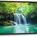Extra Large Wall Art for Living Room Framed, Forest Waterfall Oversized Wall Decor Pictures, Nature Scenery Trees Landscape Canvas Print Painting, Framed Artwork Bedroom Office Home Decor 30"x60"
