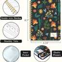 2 x 2026 Planner, A5 Weekly and Monthly Planners with Tabs, Spiral Bound Daily Calendar 2026 Planner, Agenda Organizers from Jan. to Dec., Hardcover Habit Tracker Journal 6.18" x 8.5"(Orange Flower)