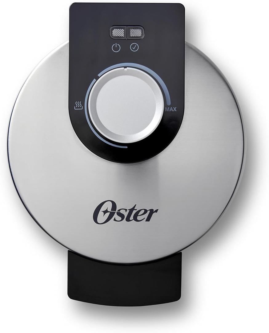 Oster Nonstick Belgian Waffle Maker, Nonstick Ceramic Waffle Iron (Stainless Steel)