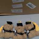 75 Pcs 2026 Mini Graduation Bear Bulk Set with 25 Graduation Gift Mini Stuffed Bears 25 Clear Plastic Fillable Ornament Balls and 25 Bow 2026 Party Favors(Black)
