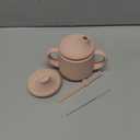 Moonkie Silicone Baby Sippy Cups | 3 Stages Training Cup Straw Cup for Infants Toddlers and Kid | 4 oz 1Pack (Blush)
