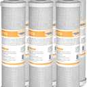 Membrane Solutions 5 Micron 2.5" x 10" CTO Carbon Block Water Filter Cartridge Replacement for Whole House Filtration Systems, Compatible with WFPFC8002, WFPFC9001, FXWTC, WHKF-WHWC, 6-Pack