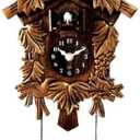 Cuckoo Clock Chiming Vintage Cuckoo Wall Clock Singing Bird Clock Home Decor Christmas Clock Gifts Resin Classic Brown
