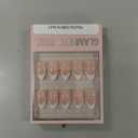 Glamnetic Press On Nails - French Pearl | Glossy, Short Almond French Tip Fake Nails with 3D Accents, Salon Quality | 15 Sizes - 30 Nail Kit with Glue