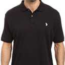 U.S. Polo Assn. Men's Solid Short Sleeve Interlock Polo Shirt, Golf Shirts for Men, Business Casual Polos (X-Large, Black)