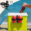 Novabright 3 Packs Cooler Biforous Beverage Holder with 2 Pcs Lock Bracket Bottle Openers Heavy Duty Metal Accessories Set Compatible with Mid-to Large-Size Coolers