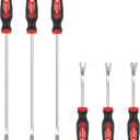 TOOLEAGUE 6Pcs Heavy Duty Trim Removal Tool,Upholstery Trim Panel Removal Tool Set,Fastener Remover Kit for Car Vehicle (3Pcs Short,3Pcs Long)