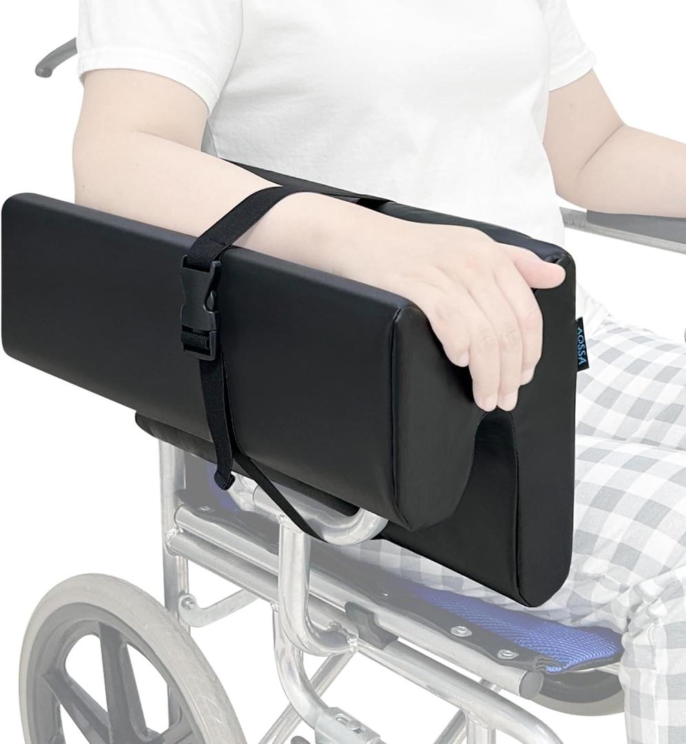 AOSSA Lateral Support for Wheelchair Arm Trough, Armrest Pad Cushion Wheelchair Attachment, Wedge Bolster Positioning Arm Elbow Rest Pillow for Elderly & Stroke Patient