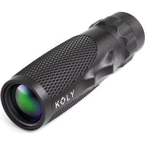 Koly BAK-4 Prism 10X25 Monocular Telescope, Compact Weather Resistant Scope with Snake Skin Grip, Designed for Bird Watching, Hiking, Hunting, Archery, and More, 10X Magnification, Black