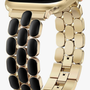 Wearlizer Metal Band Compatible with Apple Watch Bands for Women 40/38/41/42/44/45/46/49mm, Enamel Stainless Steel Strap for iWatch Series 11-1 SE/Ultra