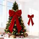 Red Bow Decor 2 Pack,Large & Small Red Coquette Room Backdrop Wall Decor for Valentine's Day Bachelorette Bridal Shower Wedding Birthday Christmas Decorations (Red 24 x 36 & 10 x 16 Inch)