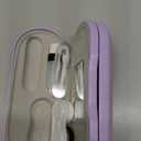 Muf 2 in 1 Contact Lens Case and Glasses Case, Double Sided Design with Mirror, Portable Travel Kit with Tweezer, Remover and Solution Bottle, Purple