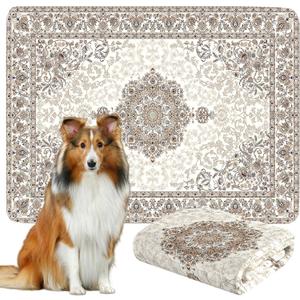 Washable Pee Pads for Dogs, Reusable Dog Training Pads. 54''x72'' Super Absorbent Dog Rugs, Non-Slip and Leakproof Pee Mat for Dogs, Large Whelping Pads for Crates and Floors (Vintage White)