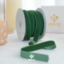 MEEDEE Hunter Green Velvet Ribbon 5/8 Inch Single Face Nylon Velvet Ribbon 25 Yards Velvet Green Ribbons for Christmas Tree, Ornaments, Gift Wrappig, Rustic Wreath, Invitations, Bouquet, Sewing Crafts