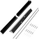 Adjustable Fireplace Curtain Rod Kit- Black Fireplace Rod Kit for Fireplace Screen Mesh Spark Curtain Valance, Adjust from 36 to48 Inch, Screens Not Included (36-48inch)