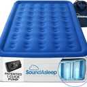 SoundAsleep Dream Series Raised King Air Mattress, Built-in Pump, Blue