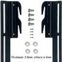 2Pcs #711 Bolt-On to Hook-On Bed Frame Conversion Brackets for Headboard or Footboard,Bed Hook Adapter kit with Hardware, Hook on Bed Rails Brackets(Black)