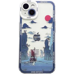 Mamarmot Compatible with iPhone 16 Pro Max Clear Case, Japanese Cool Cartoon Anime Aesthetic Scenery Soft Shockproof Protective Transparent Back Case Cover Shell (Landscape-4, for iPhone 16 Pro Max)