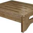 Wooden Step Stool for Adults & Kids, Non-Slip Rubber Feet, 6.5 Inch High, Lightweight Small Step, 400 Lbs Capacity, Bed Step Stool for High Bed, Bathroom & Kitchen (Walnut)