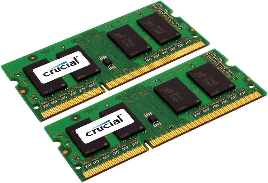 Crucial 16GB kit (8GBx2), 204-pin SODIMM, DDR3 PC3-12800,