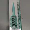 Curly Hair Brush, Curl Defining Brush with Soft Boar Bristles Detangling Tangled Glides, Wide-Teeth Design Effortlessly Shaping & Defining Curls, Curling Definer for Wet & Dry Hair (Green)