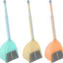 Mini Broom with Dustpan-Small Housekeeping Cleaning Sweep for Kitchen Bathroom Pet Nest Boat(3set,Blue+Orange+Yellow)