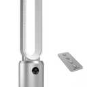 Comfort Zone 40-Inch Bladeless Tower Fan for Bedroom  Quiet Standing Fan with Remote Control, 9H Timer & Wide Area Oscillation  Turbocharged Airflow & Digital LED Display  Silver