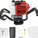 2-Stroke Post Hole Digger, Gas-Powered 52CC Earth Auger Post Fence Hole Digger Powerhead, 2HP 6500RPM Petrol Drill Borer for Garden & Lawn, Digging, Suitable Drill Bit 3.94in/5.91in/7.87in/11.81in