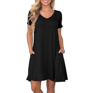 lionstill Women's Summer Casual T Shirt Dresses Swing Dress with Pockets, 2XL