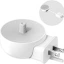 2-in-1 Wall Charger for Oral-B Braun Electric Toothbrush, 3-Port US Plug Charger Base for Oral B Genius Pro Smart Vitality Kids io2 io3 io4 io5 io6 Serie, IPX5, White