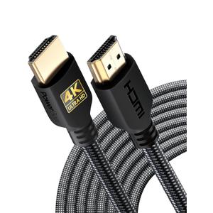PowerBear 4K HDMI Cable 30 ft | High Speed Hdmi Cables, Braided Nylon & Gold Connectors, 4K @ 60Hz, Ultra HD, 2K, 1080P, ARC & CL3 Rated | for Laptop, Monitor, PS5, PS4, Xbox One, Fire TV, & More