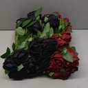 80 Pcs Roses Artificial Flowers, Silk Black & Red Artificial Flowers Petals Long Stem Roses for Wedding Bouquet Home Party Decor