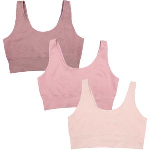Fruit of the Loom Women's 3-Pack Seamless Full-Coverage Back Smoothing Wireless Bra L