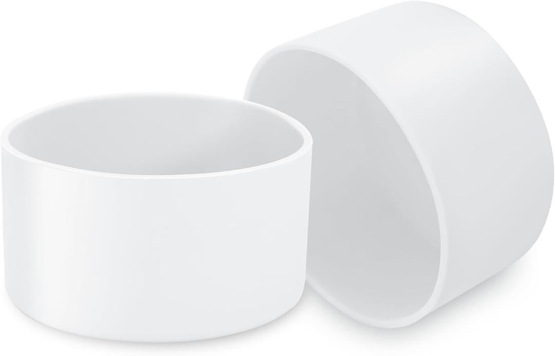 2 Pcs 3 Inch / 75mm White Water Bottle Boot, Silicone Sleeve Bumper, Accessories Bottom Protector for 20oz 30oz 40oz Tumblers