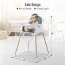 3 in 1 Baby High Chair,Adjustable Convertible Chairs Baby High Chairs for Babies and Toddlers,Portable and Easy to Clean,Gray