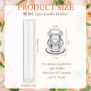 Teenyyou 24 Set Glass Hurricane Candle Holders Bulk 12.6" Open Ended Glass Candleholder Tube Shape Bottomless and 2.2" Taper Clear Candlestick Holders for Wedding Table Centerpiece (Clear)