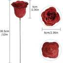 Artificial Roses with Stems, 30pcs Red Glitter Roses Silk Roses Artificial Flowers for Crafts Wedding Bouquet Home Decoration(Red)