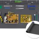 Extra Large Soldering Mat, 27.6''x15.7'' Oversized 932°F Heat Resistant Silicone Workbench Mat, Large Repair Mat for Electronics Phone Laptop Repair, BGA Soldering Gun Iron (Grey)